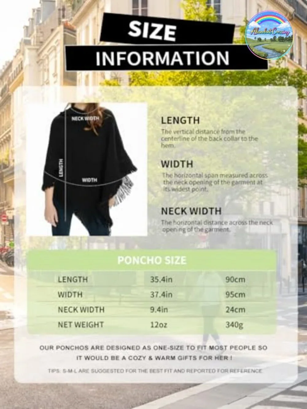 Hooded Knit Poncho Cape with Fringe Witchy Boho